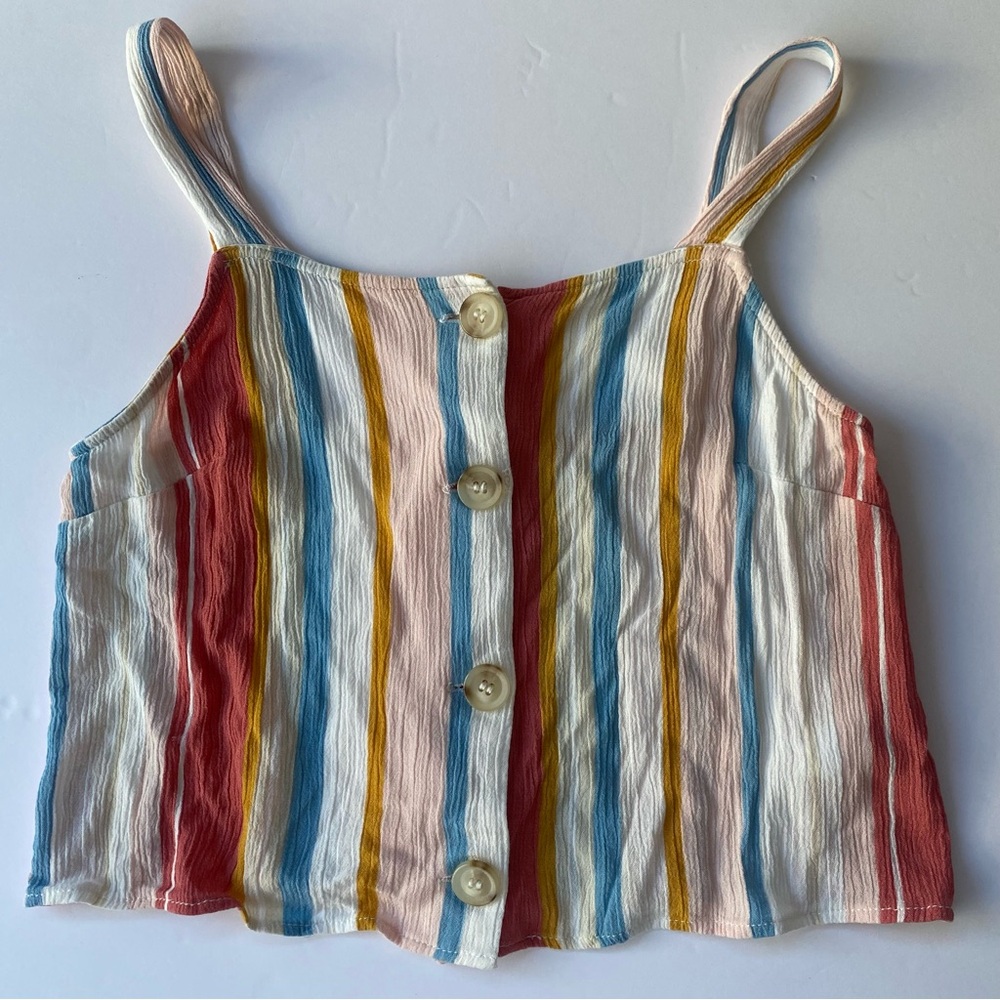 Sadie & Sage Tank Top‎ Striped Button-Front size small multicolored boho summer